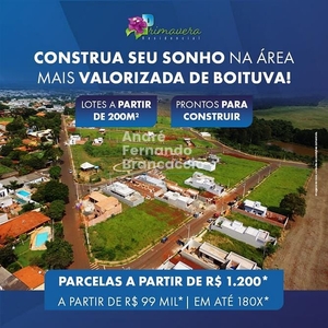 Terreno em Parque Das Árvores, Boituva/SP de 200m² à venda por R$ 112.976,00