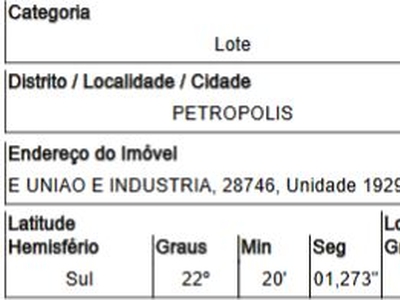 Terreno em Pedro Do Rio, Petropolis/RJ de 196171m² 1 quartos à venda por R$ 1.953.170,00