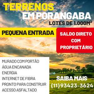 Terreno em Pereiras, Porangaba/SP de 10m² à venda por R$ 60.000,00