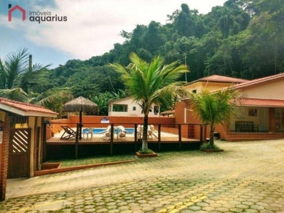 Pousada com 8 chalés à venda, 550 m² por r$ 1.950.000 - massaguaçu - caraguatatuba/sp