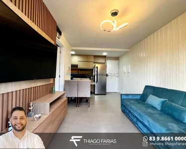 Apartamento para alugar no Bessa, pé na areia, com 1 quarto e sala, mobiliado R$ 3.600