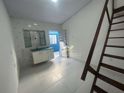 Kitnet com 1 dormitório para alugar, 20 m² por r$ 930,00/mês - jardim do estádio - santo andré/sp
