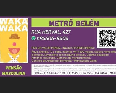 Waka pensão masculina ao lado do metrô Belém