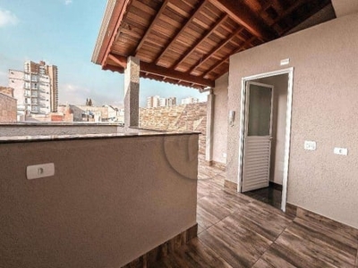 Cobertura com 2 dormitórios para alugar, 88 m² por r$ 2.850,00/mês - campestre - santo andré/sp