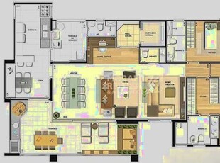 Apartamento garden mobiliado 3 quartos (2 suítes), 4 vagas, 201.5m2, à venda e para locaçã