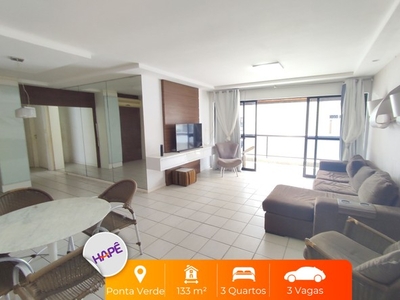 Apartamento para venda com 133 metros quadrados com 3 quartos em Ponta Verde - Maceió - AL