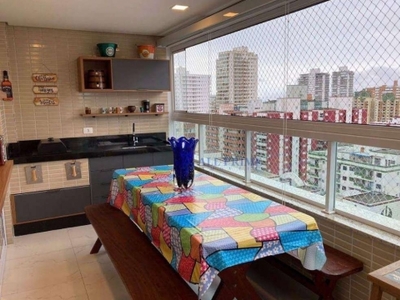 Apartamento com 3 dormitórios para alugar, 112 m² por r$ 7.000,01/mês - canto do forte - praia grande/sp