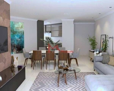 Apartamento com 3 dormitórios à venda, 107 m² por R$ 594.000 - Vila Guilhermina - Praia Gr