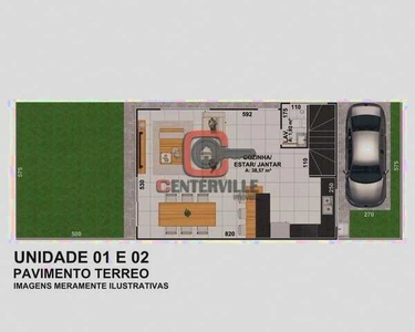 SOBRADO com 3 dormitórios à venda com 115m² por R$ 598.000,00 no bairro Bairro Alto - CURI