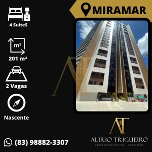 VENDE-SE EXCELENTE APARTAMENTO COM 4 SUÍTES E AMBIENTADO NO BAIRRO DE MIRAMAR EM JOÃO PESSOA-PB