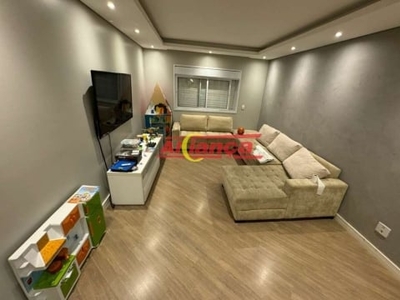 Apartamento mobiliado para alugar com 03 quartos, suíte, vaga, vila rosália - guarulhos/sp