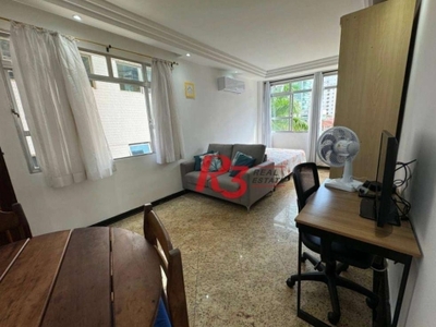 Studio com 1 dormitório, 40 m² - venda por r$ 330.000,00 ou aluguel por r$ 2.450,02/mês - ponta da praia - santos/sp