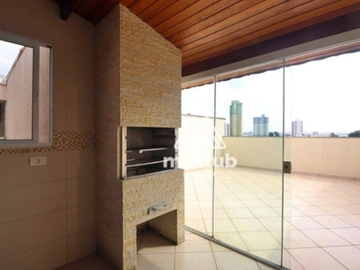 Cobertura com 2 dormitórios à venda, 104 m² por r$ 552.000,00 - vila valparaíso - santo andré/sp