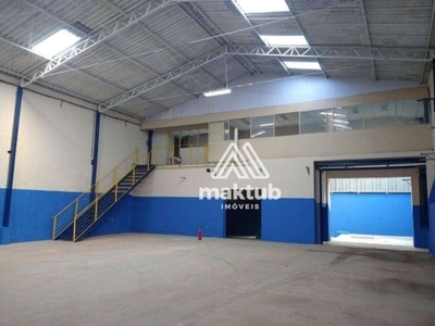 Galpão para alugar, 691 m² por r$ 14.057,50/mês - vila guarará - santo andré/sp