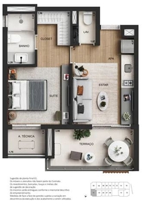 Apartamento para venda possui 45 metros quadrados com 1 quarto em Perdizes - São Paulo - S