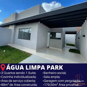 Casa para venda possui 89m² com 3 quartos sendo 1 suíte no Água Limpa Park - Campo Grande