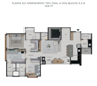 Apartamento à venda com 3 quartos no Lago Norte, Brasília