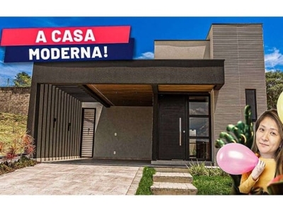 Casa moderna, térrea no condomínio park grand reserve em indaiatuba