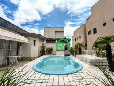 Cobertura, com 3 dormitórios; sendo 1 suíte, varanda gourmet; com churrasqueira e piscina, à venda, 150 m² por r$ 700.000 - enseada - guarujá/sp