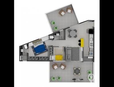 Apartamento no Bairro Itoupava Seca em Blumenau com 2 Dormitórios (1 suíte) e 119.32 m²