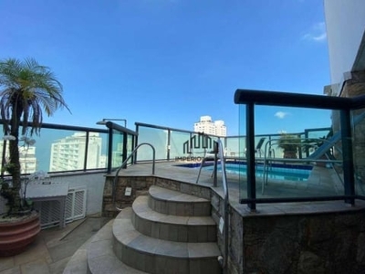 Cobertura com 4 dormitórios, 213 m² - venda por r$ 960.000,00 ou aluguel por r$ 7.002,00/mês - pitangueiras - guarujá/sp