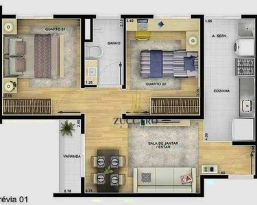 Apartamento à venda, 44 m² por R$ 159.850,00 - Agricola Santa Clara - Monte Mor/SP