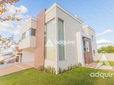 Casa à venda e locação 3 quartos, 3 suites, 2 vagas, 390m², oficinas, ponta grossa - pr