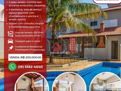 Casa em condomínio fechado com 4 quartos à venda no jardim elite, pirassununga , 515 m2 por r$ 1.200.000