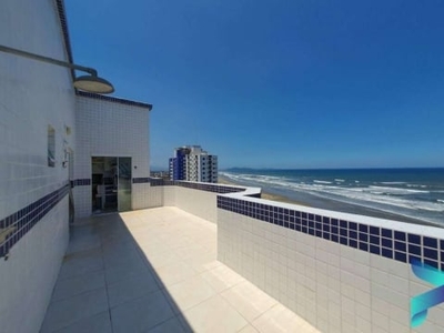 Cobertura duplex com 3 dormitórios vista mar à venda, 121 m² por r$ 790.000.00 - caiçara - praia grande/sp