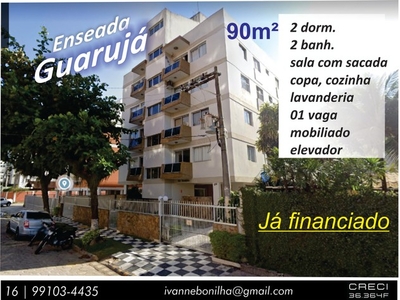 Apartamento para venda com 90 m² com 2 quartos, 2 banheiros. Praia da Enseada, Guarujá