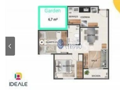 Alugo apartamento no centro da cidade com espaço Garden e Garagem coberta - Resid. Ideale