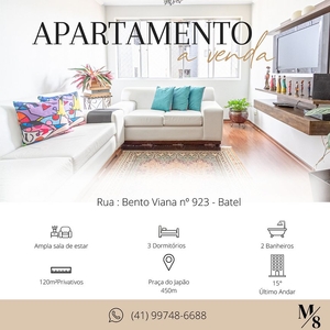 Apartamento em Água Verde, Curitiba/PR de 120m² 3 quartos à venda por R$ 698.000,00