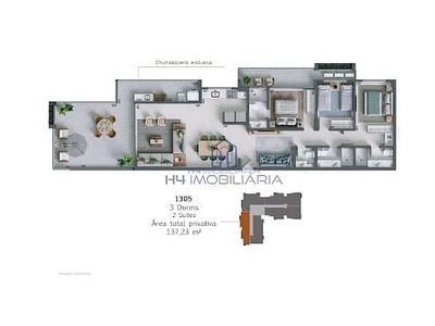 Apartamento em Jardim Atlântico, Ilhéus/BA de 67m² 3 quartos à venda por R$ 336.000,00