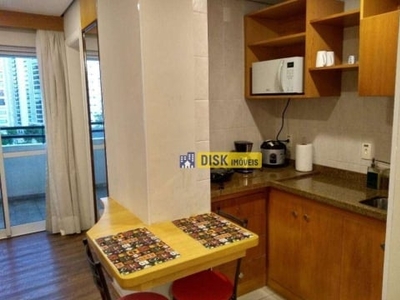 Flat com 1 dormitório para alugar, 44 m² por r$ 3.150,00/mês - centro - santo andré/sp