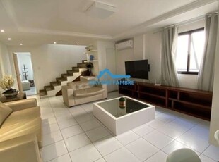 Apartamento cobertura duplex, 03 suites, elevador, 02 salas, 02 vagas de garagem, praia do morro, guarapari - es