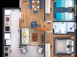 Apartamento com 2 dormitórios à venda, 47 m² por r$ 360.000,00 - vila nova bonsucesso - guarulhos/sp