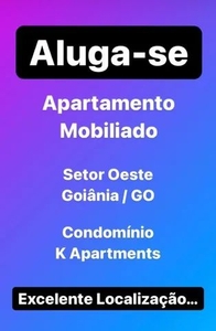 Apartamento 1 Quarto, Mobiliado - K Apartments - Setor Oeste - Goiânia