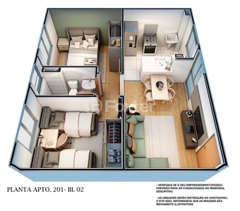 Apartamento 2 dorms à venda Avenida Ely Corrêa, Parque dos Anjos - Gravataí