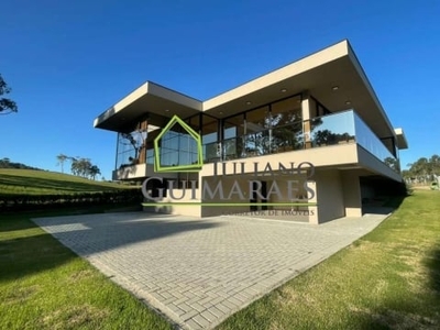 Casa alto padrão condomínio costa da serra - rancho queimado - vista para o campo, 4 suítes -