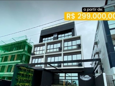 Flat pé na areia do bessa, semi mobiliado r$ 299.000,00