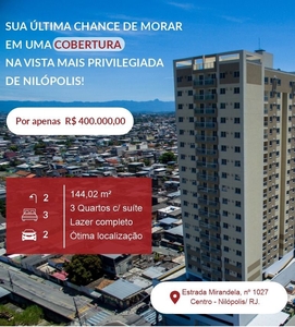 Penthouse em Centro, Nilópolis/RJ de 144m² 3 quartos à venda por R$ 399.000,00