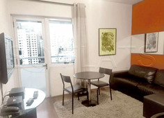 Flat mobiliado com 42m² com quarto, sala, cozinha completa e banheiro, a 200 m da av. paulista.
