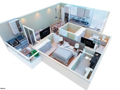 Apartamento na Planta - 54 m² - R$ 341.100,00 - Guilhermina - Praia Grande / SP