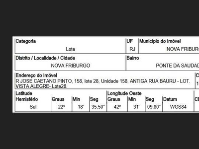 NOVA FRIBURGO - PONTE DA SAUDADE - Oportunidade Única em NOVA FRIBURGO - RJ