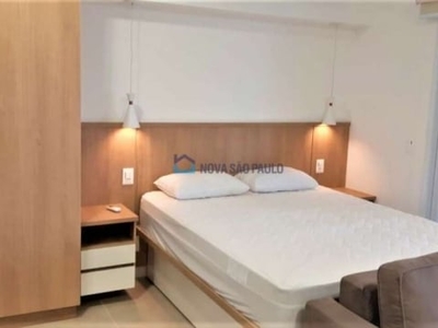 Apartamento studio mobiliado, 42 m² - r. vieira de morais - campo belo