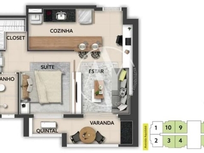 Apartamento / studio - centro - venda