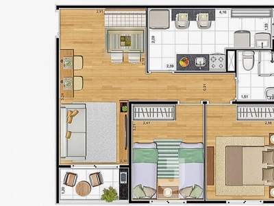 Apartamento em Jardim Campos Elíseos, Campinas/SP de 51m² 2 quartos à venda por R$ 329.000,00